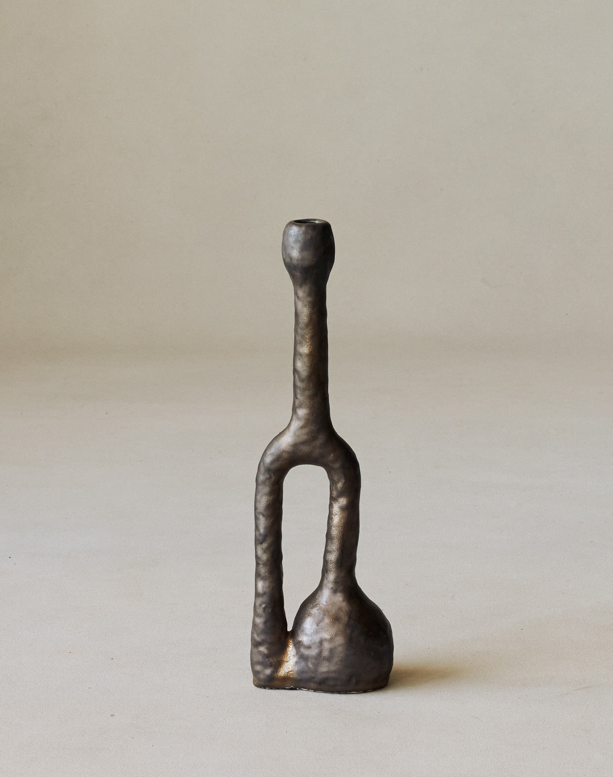 Maggie Wells, Ceramic Candleholder with Bronze Glaze No. 01