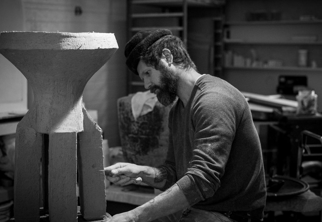 CASEY ZABLOCKI WORKING IN HIS STUDIO, 2017