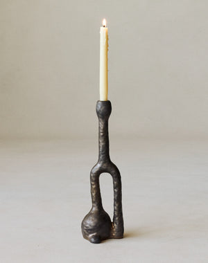 Maggie Wells, Ceramic Candleholder with Bronze Glaze No. 01