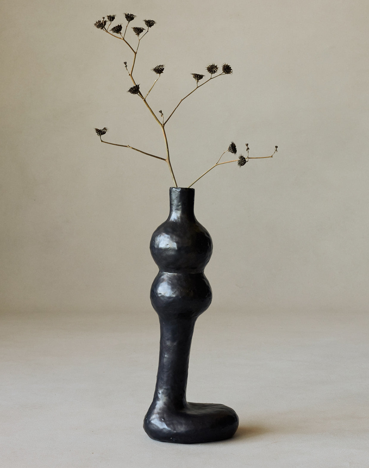 Maggie Wells, Ceramic Sculpture with Black Glaze No. 07