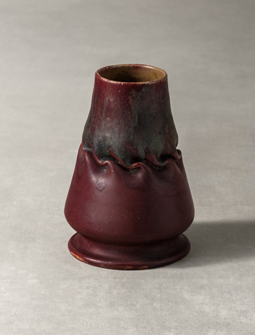 George E. Ohr, Glazed Vase with In-Body Twist, circa 1898-1910 (GOFM05)